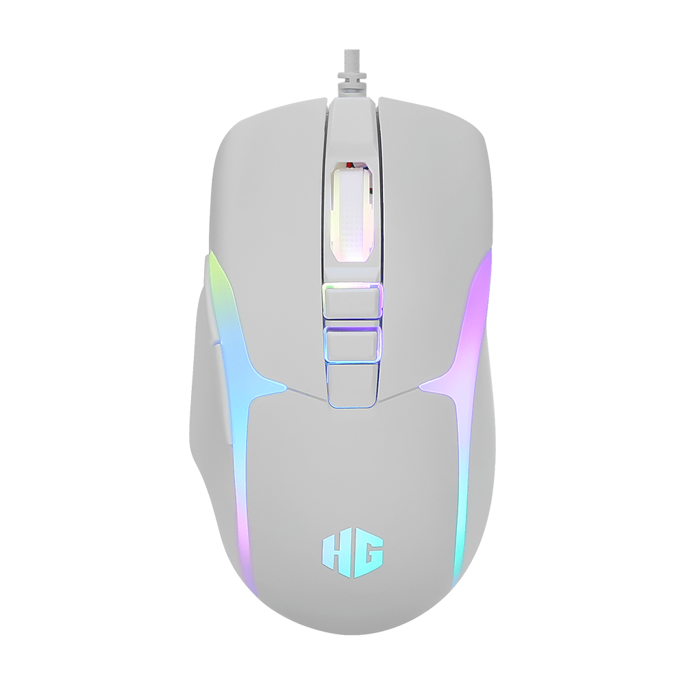 Kit Gamer 2 en 1 Mecánico Halion Damon HA-863C Blanco Mouse 7200 DPI RGB — foto 3