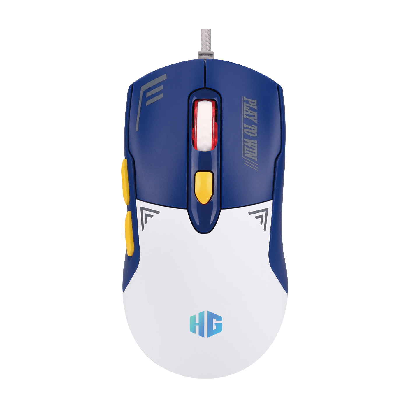 Mouse Gamer USB Halion Zeus M605 RGB 12000 DPI 7B Blanco/Azul