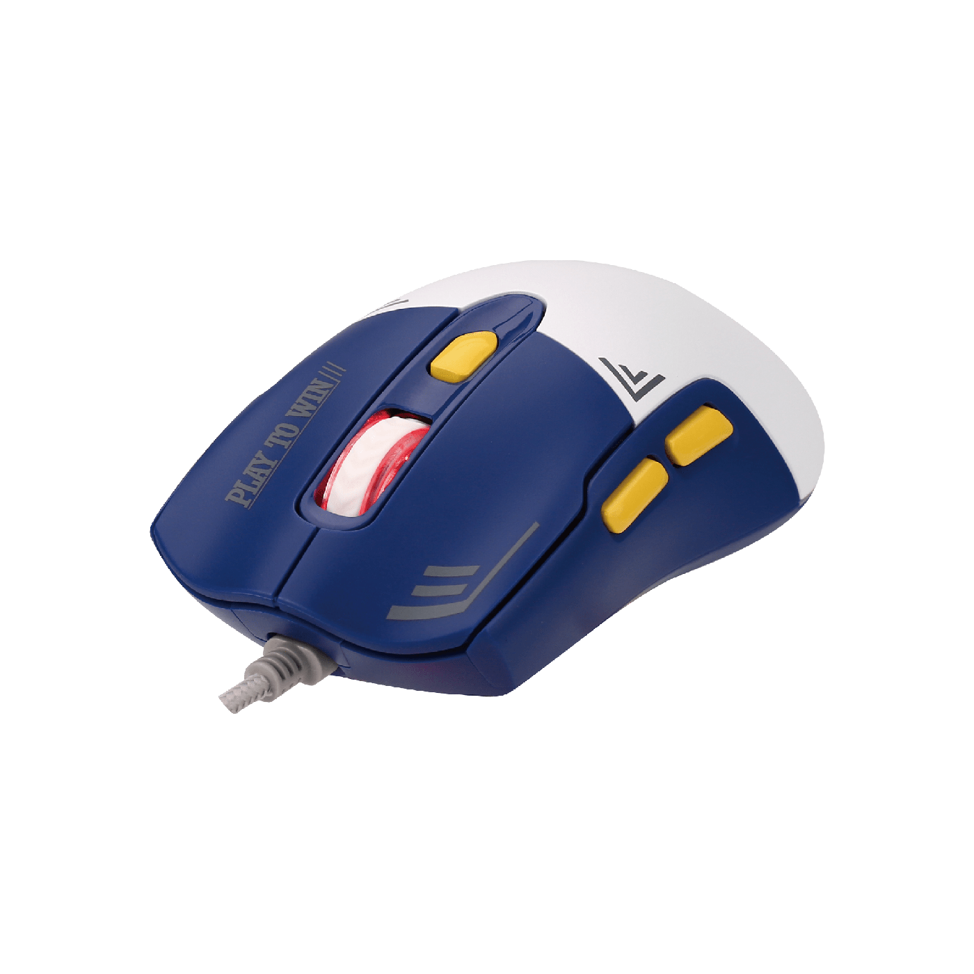 Mouse Gamer USB Halion Zeus M605 RGB 12000 DPI 7B Blanco/Azul — foto 2