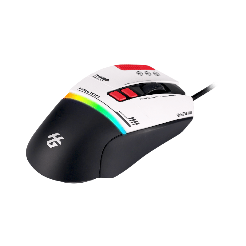 Mouse Gamer USB Halion Xtreme M607 RGB 7200 DPI Gris/Blanco — foto 9