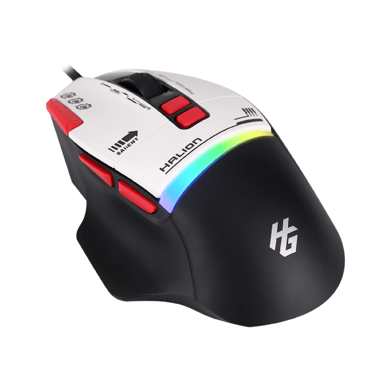 Mouse Gamer USB Halion Xtreme M607 RGB 7200 DPI Gris/Blanco — foto 8
