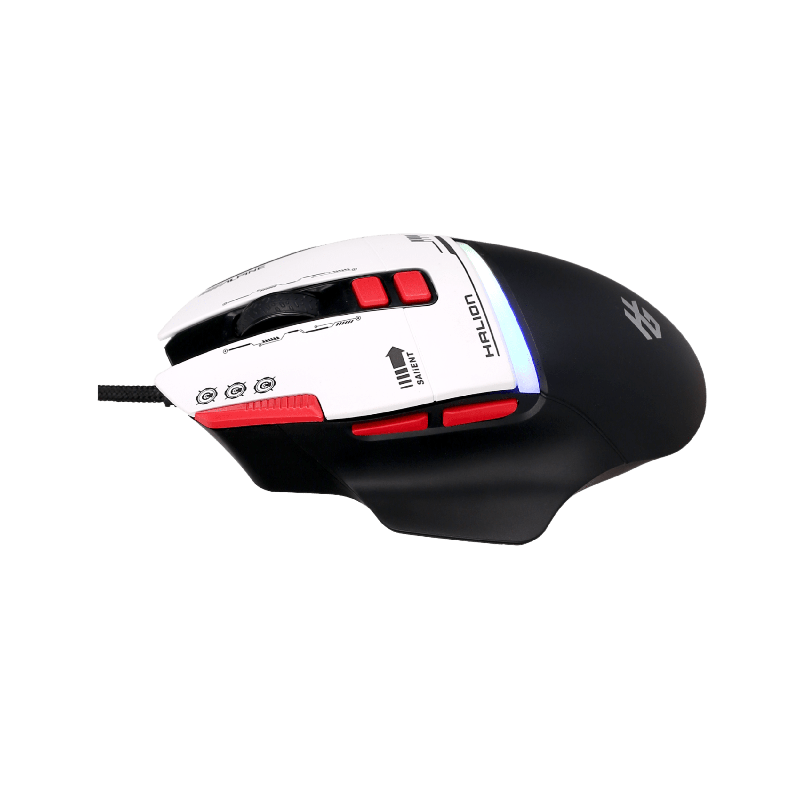 Mouse Gamer USB Halion Xtreme M607 RGB 7200 DPI Gris/Blanco — foto 10