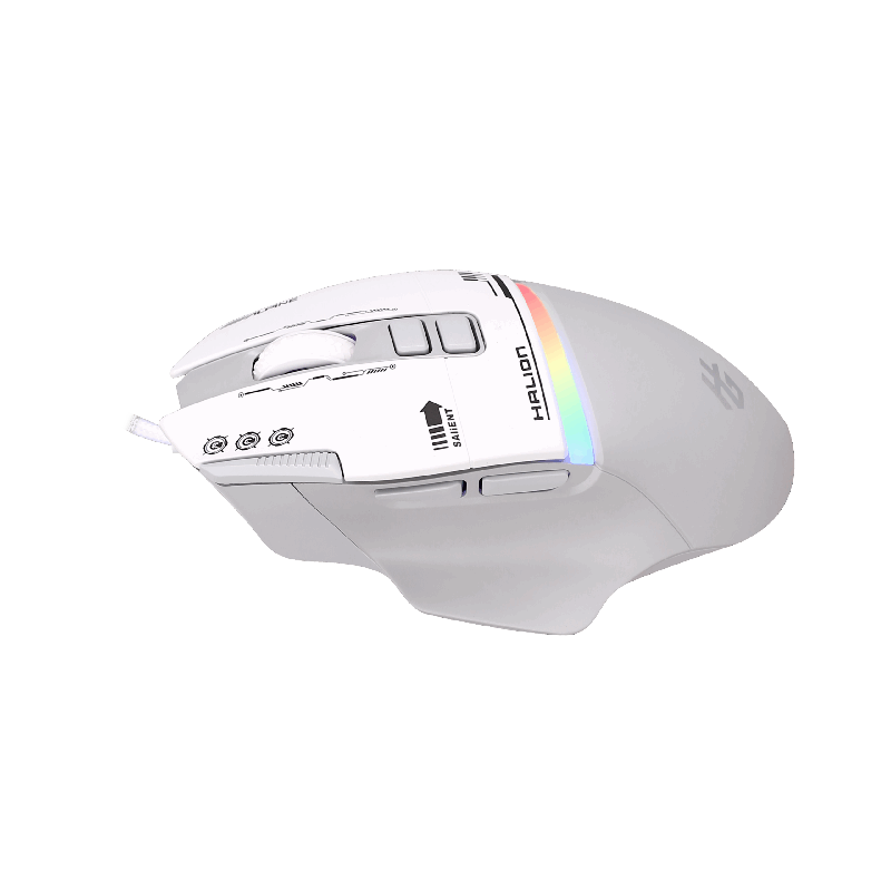 Mouse Gamer USB Halion Xtreme M607 RGB 7200 DPI Gris/Blanco — foto 4