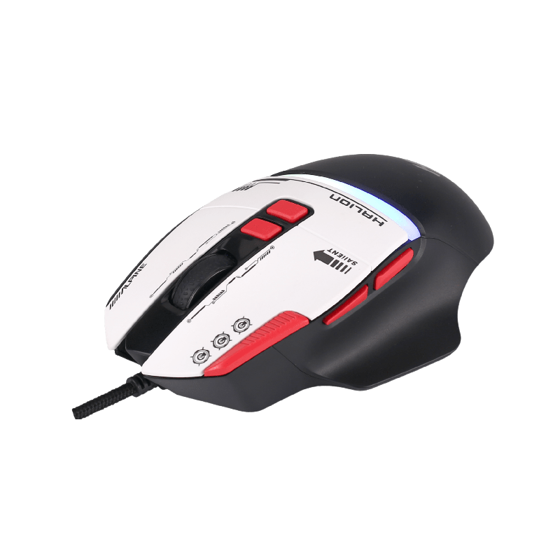 Mouse Gamer USB Halion Xtreme M607 RGB 7200 DPI Gris/Blanco — foto 5