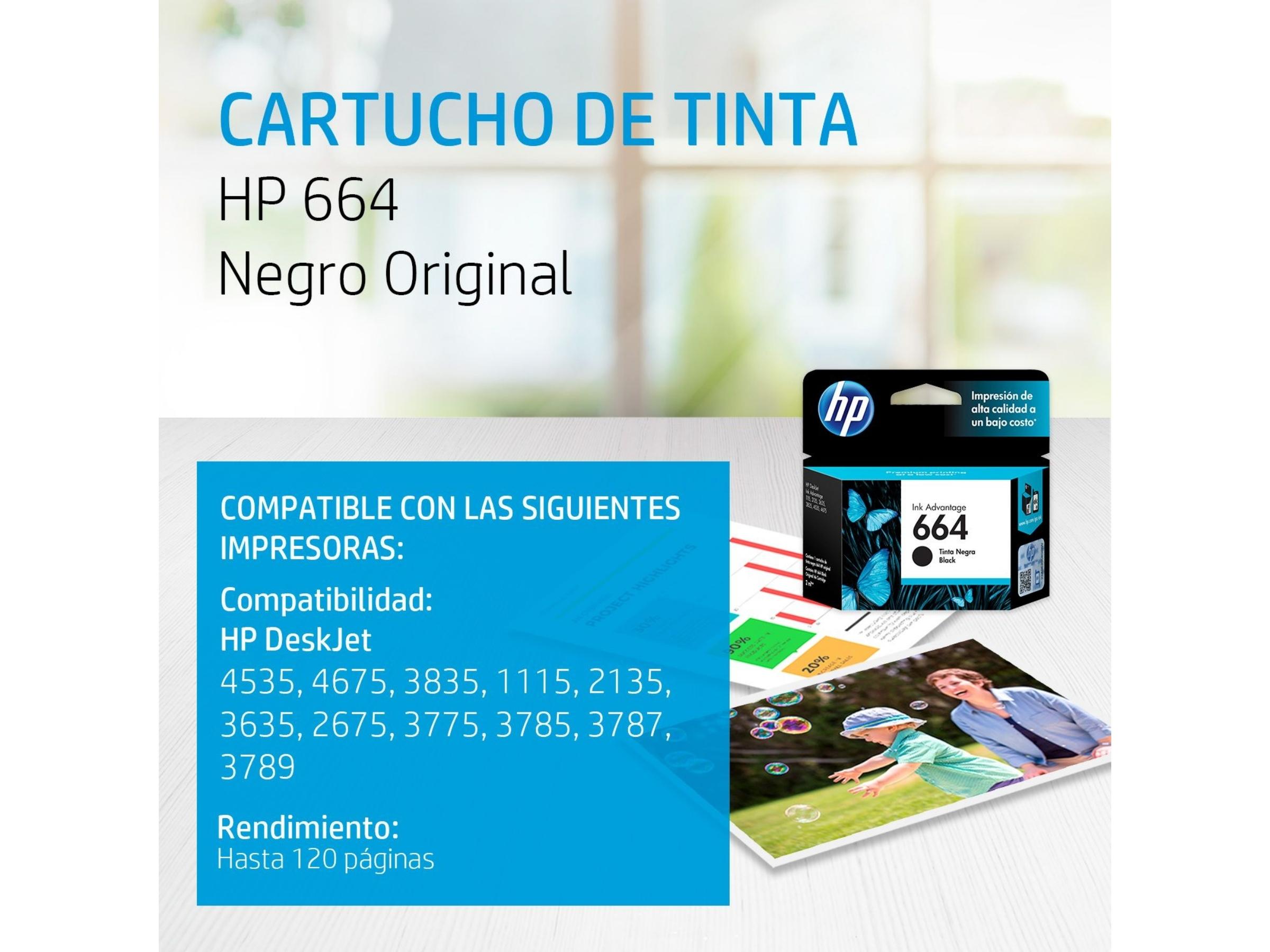 Tinta HP F6V29AL 664 Negro 120 Páginas — foto 2