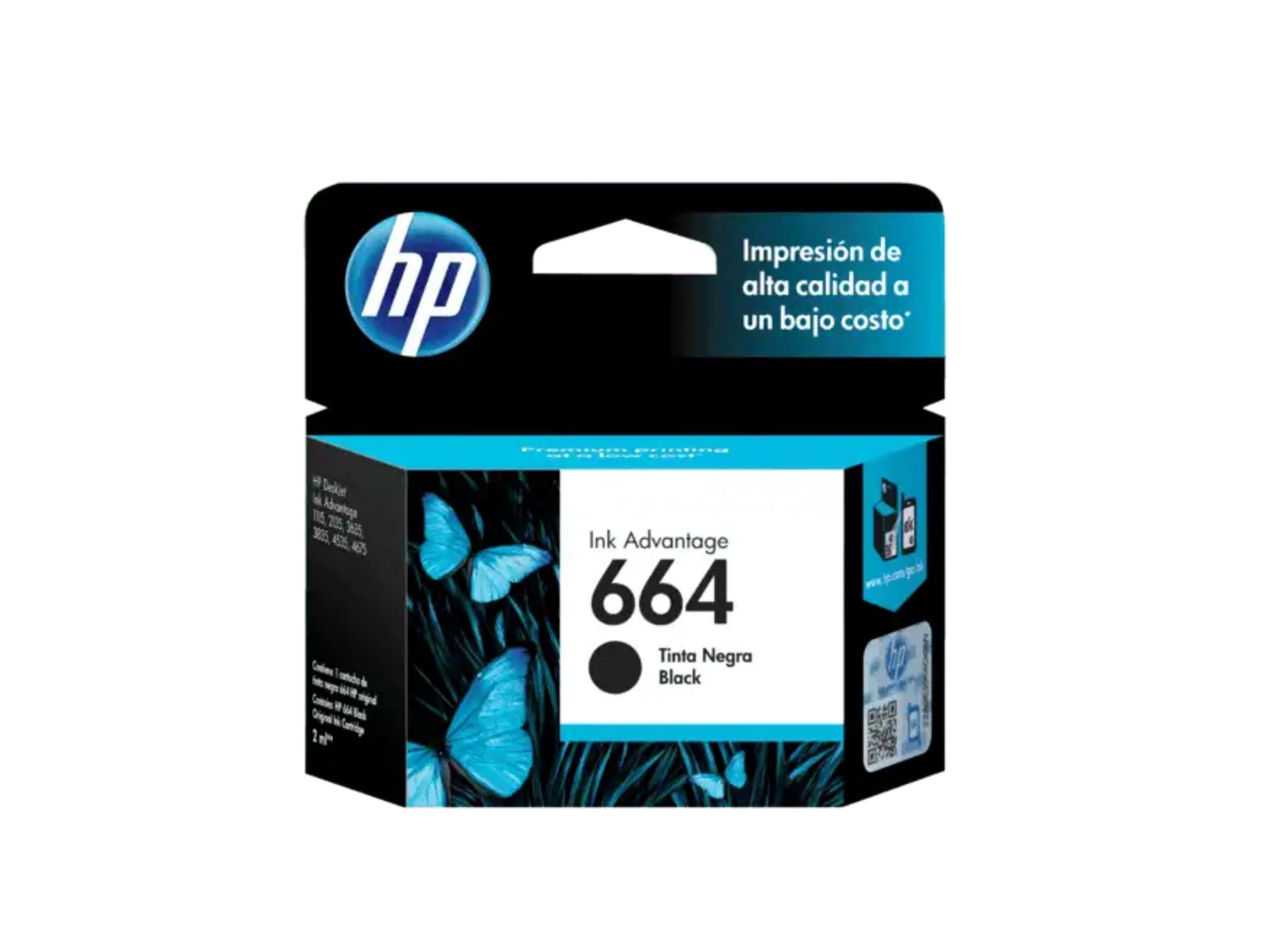 Tinta HP F6V29AL 664 Negro 120 Páginas