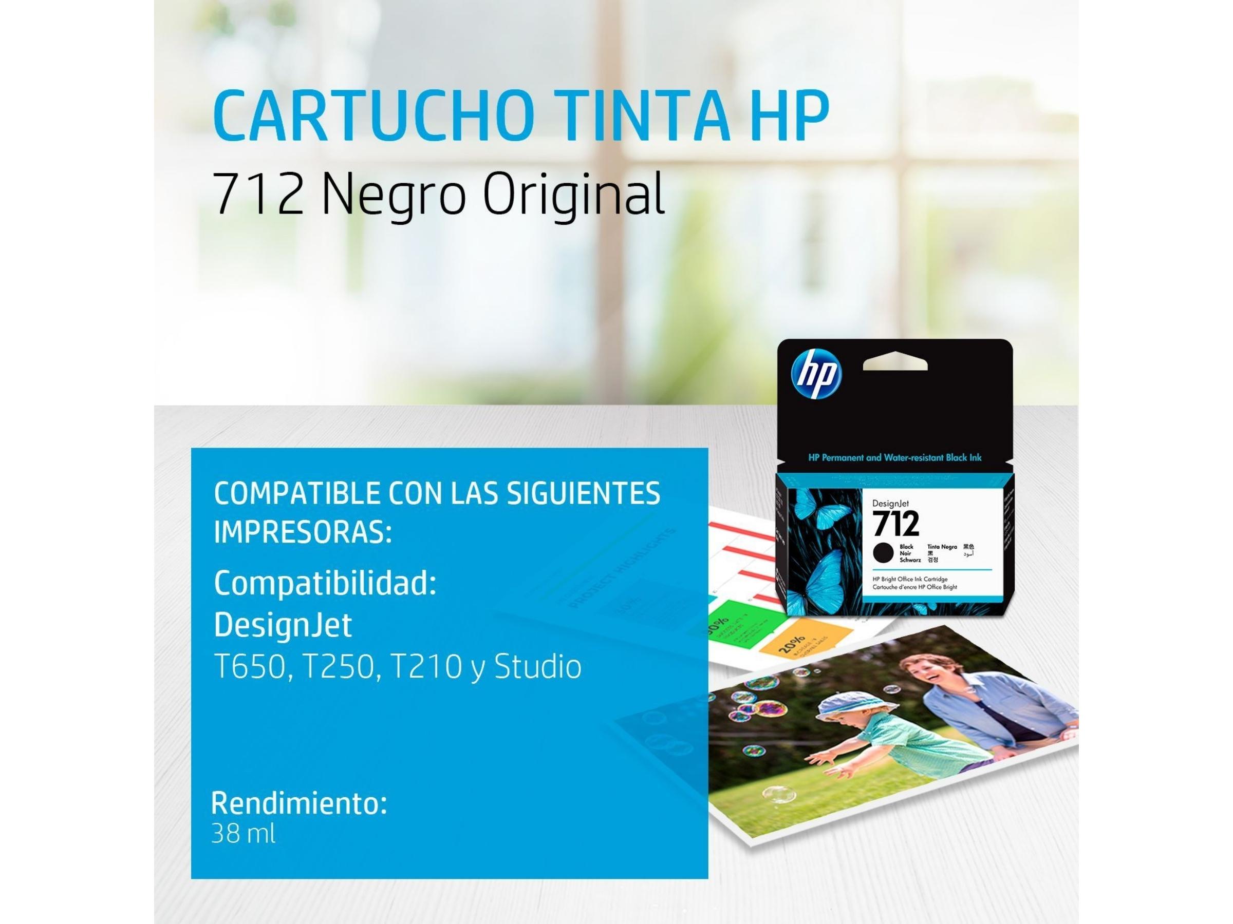 Tinta HP 3ED70A 712 38 ml Negro — foto 2