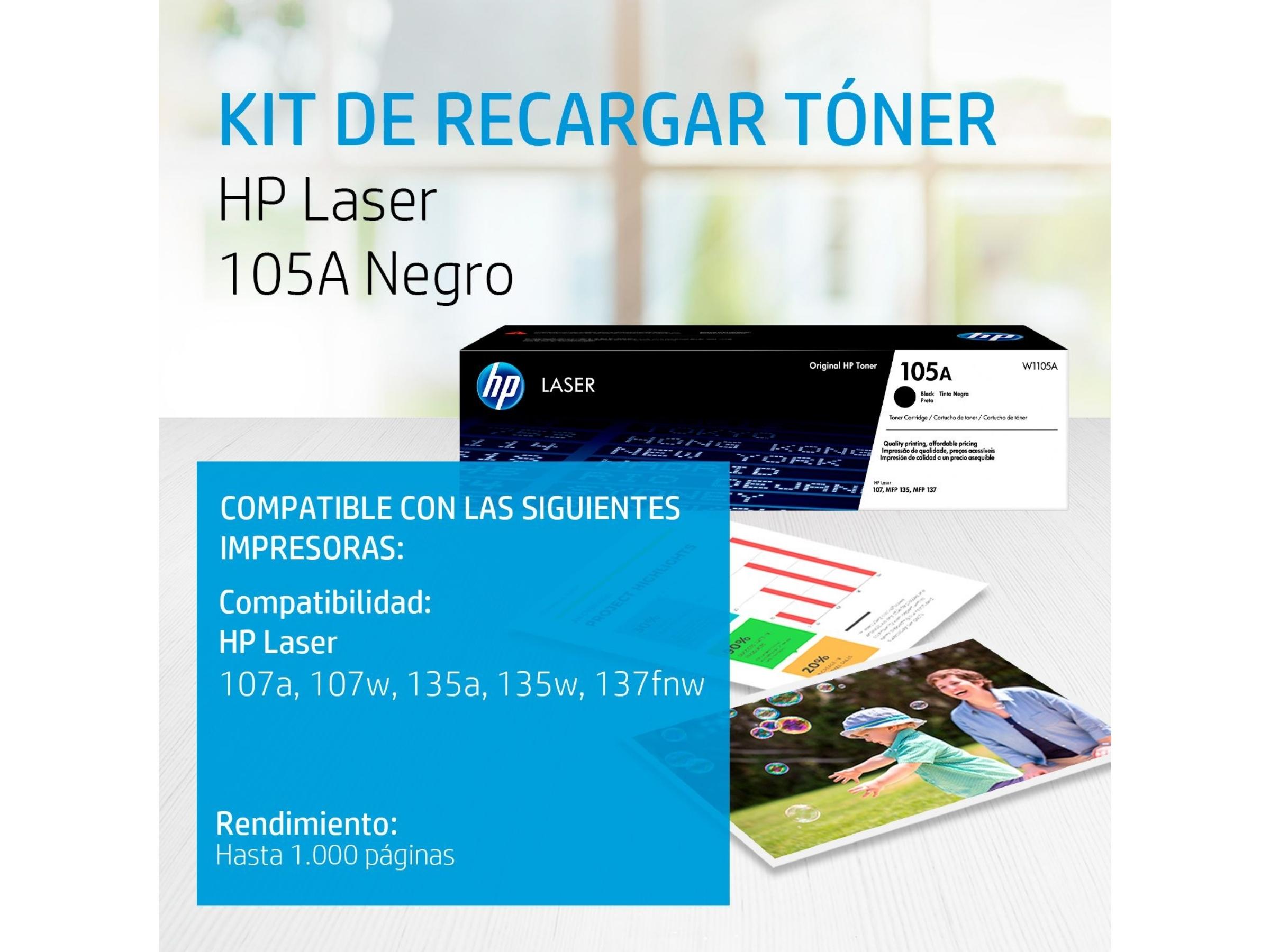 Toner HP W1105A 105A LaserJet 107A Negro 1000 Páginas — foto 2