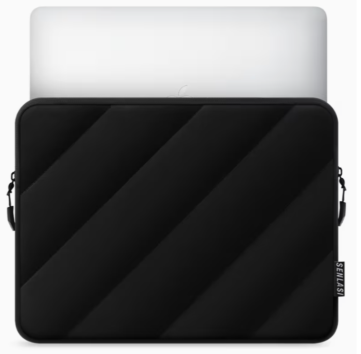 Funda Negra Patrón Diagonal 15.6"