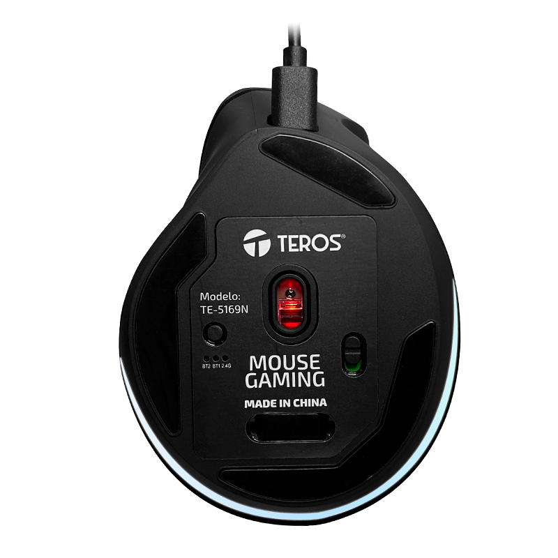 Mouse Inalámbrico Teros TE-5169N 2.4 GHz + Bluetooth 2400 DPI USB Negro — foto 4