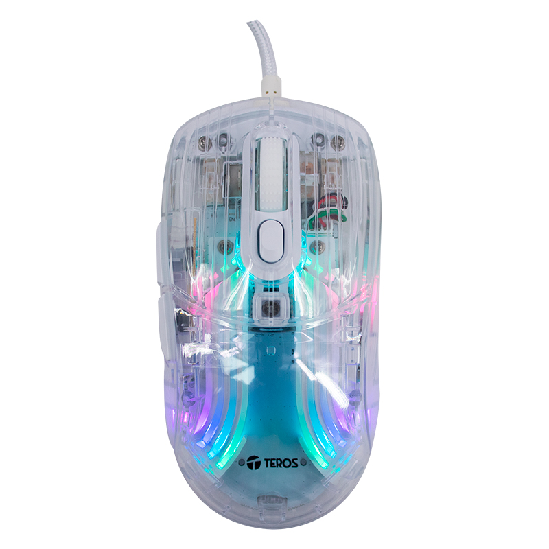 Mouse Gamer Teros TE-1216G 2 Botones RGB Transparente — foto 2