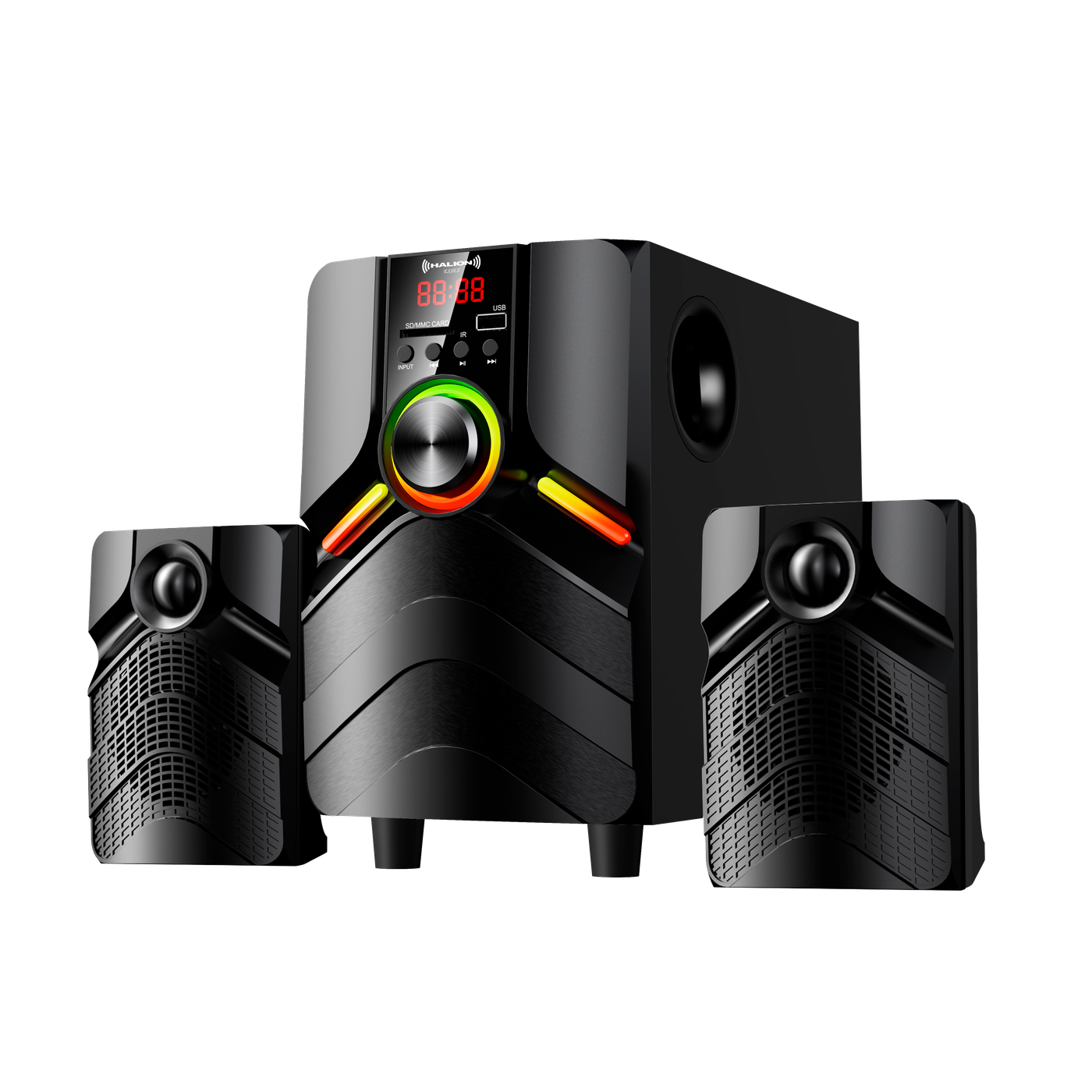 Parlante 2.1 Halion Essex HA-K45 80W 4" RGB C/R — foto 2