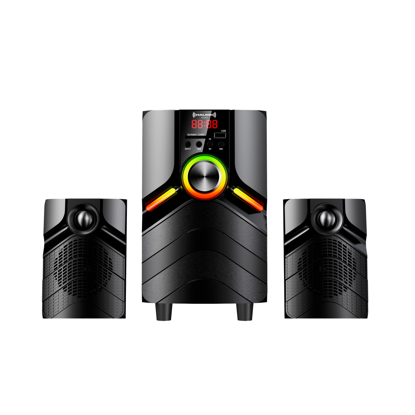 Parlante 2.1 Halion Essex HA-K45 80W 4" RGB C/R