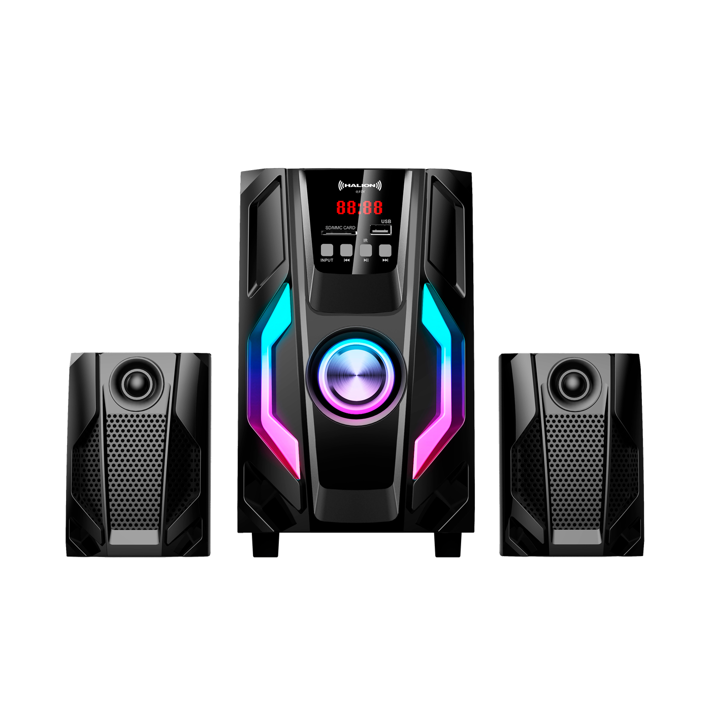 Parlante 2.1 Halion Bath HA-K44 80W 4" RGB C/R