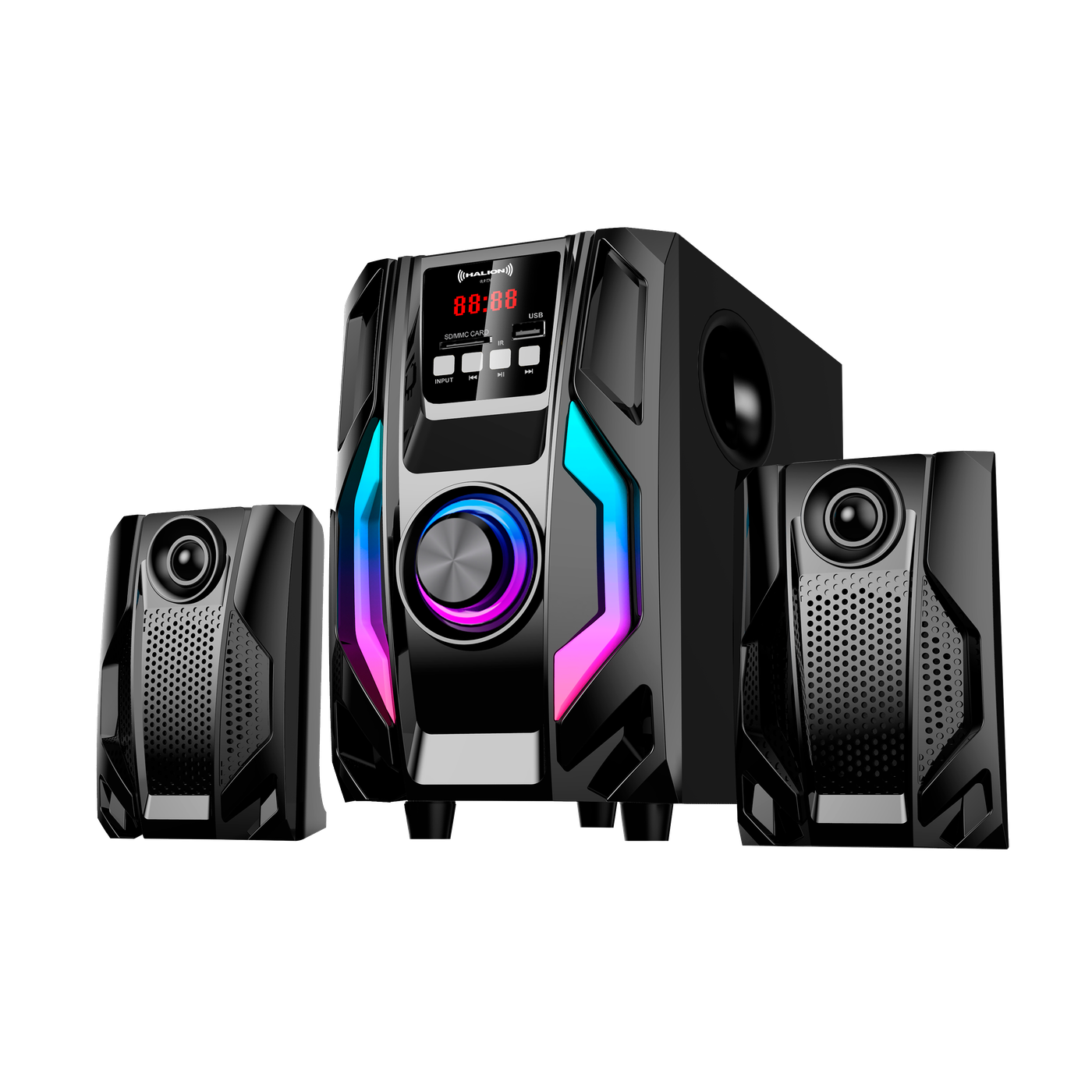 Parlante 2.1 Halion Bath HA-K44 80W 4" RGB C/R — foto 2