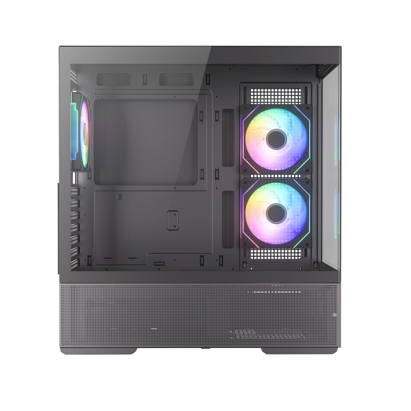 Case Gamer ATX Halion Crystal 706B Fish Tank 5x ARGB USB 3.0 sin Fuente — foto 2