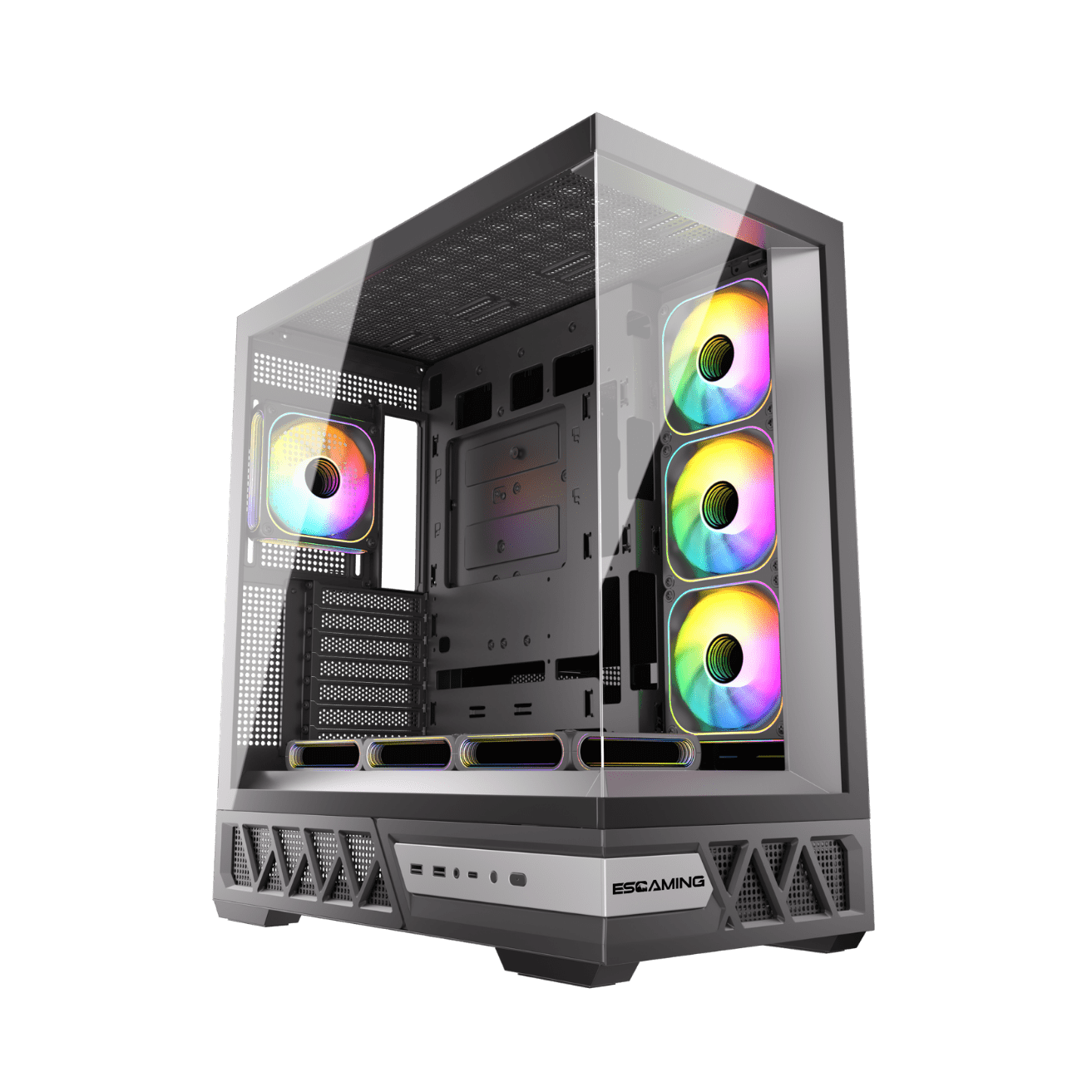 Case Gamer ATX Esgaming Enkido 7x ARGB Hub C/R Negro sin Fuente — foto 6