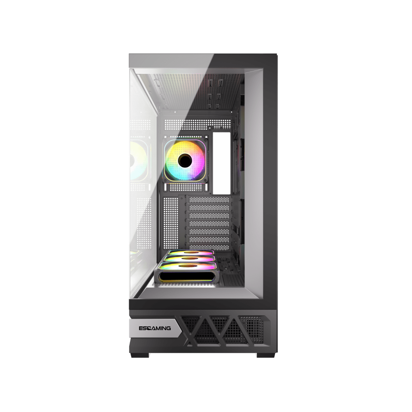 Case Gamer ATX Esgaming Enkido 7x ARGB Hub C/R Negro sin Fuente — foto 2