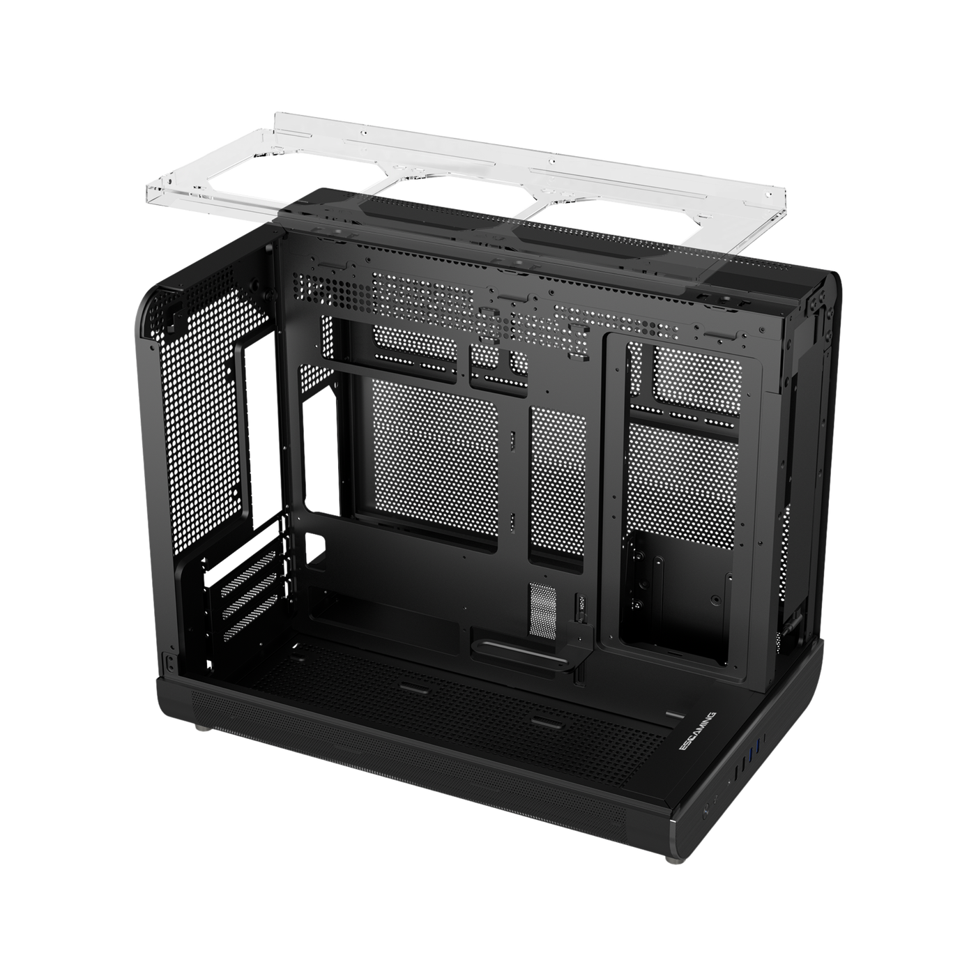 Case Gamer ATX Esgaming Aircraft 007 LCD Display Aluminio 3x 12 ARGB sin Fuente — foto 5