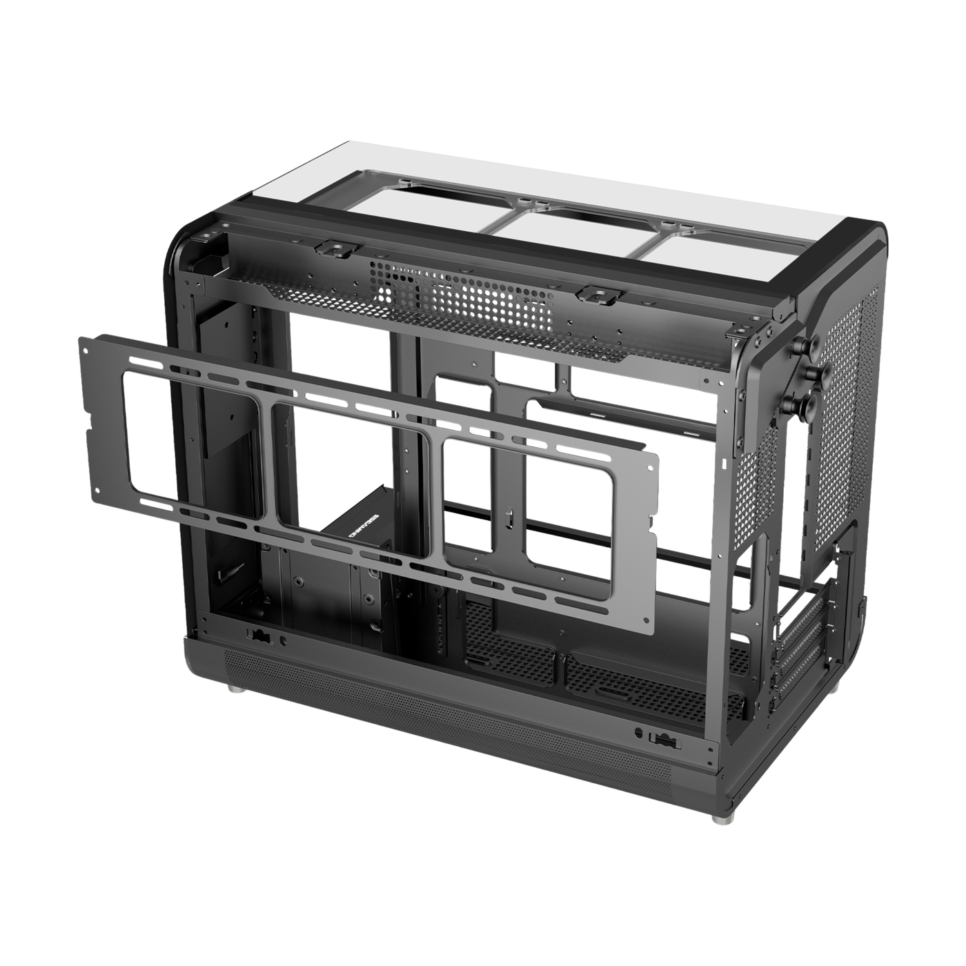 Case Gamer ATX Esgaming Aircraft 007 LCD Display Aluminio 3x 12 ARGB sin Fuente — foto 6