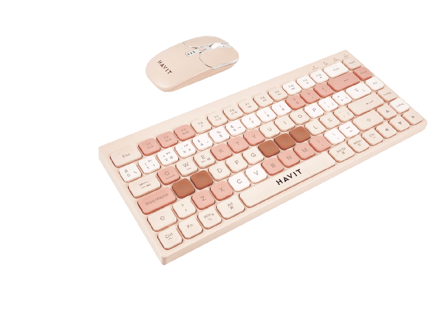 Kit Office Inalámbrico Havit KB831WB-SP Rosa 85 Keys — foto 2