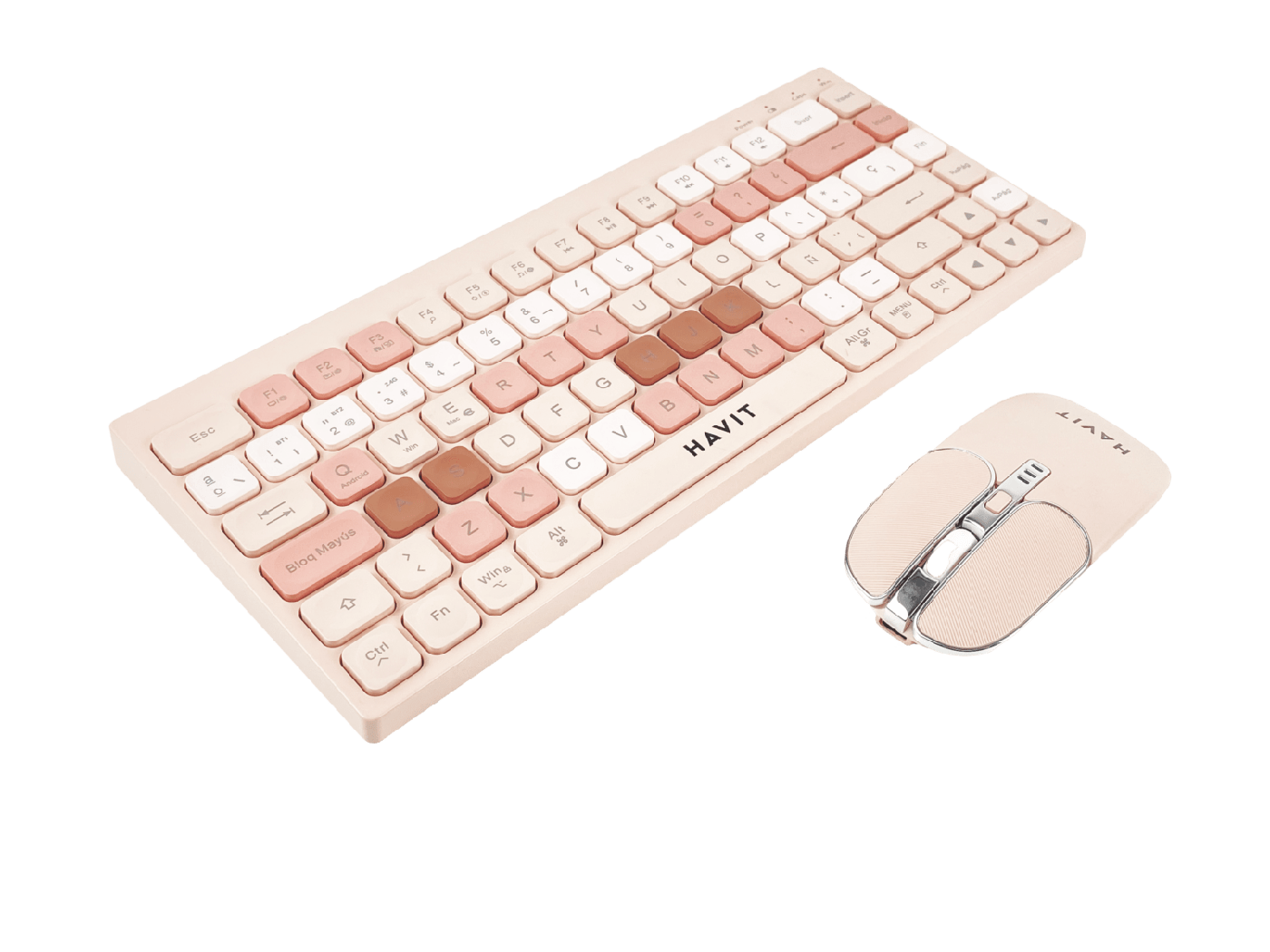 Kit Office Inalámbrico Havit KB831WB-SP Rosa 85 Keys — foto 4