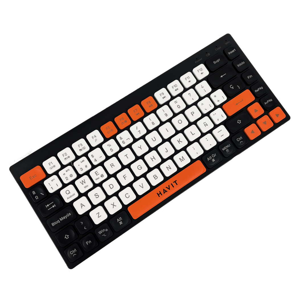 Kit Office Inalámbrico Havit KB831WB-SP 85 Keys Negro/Naranja — foto 5