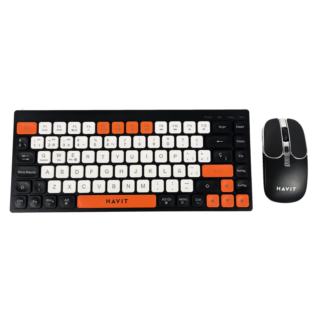 Kit Office Inalámbrico Havit KB831WB-SP 85 Keys Negro/Naranja