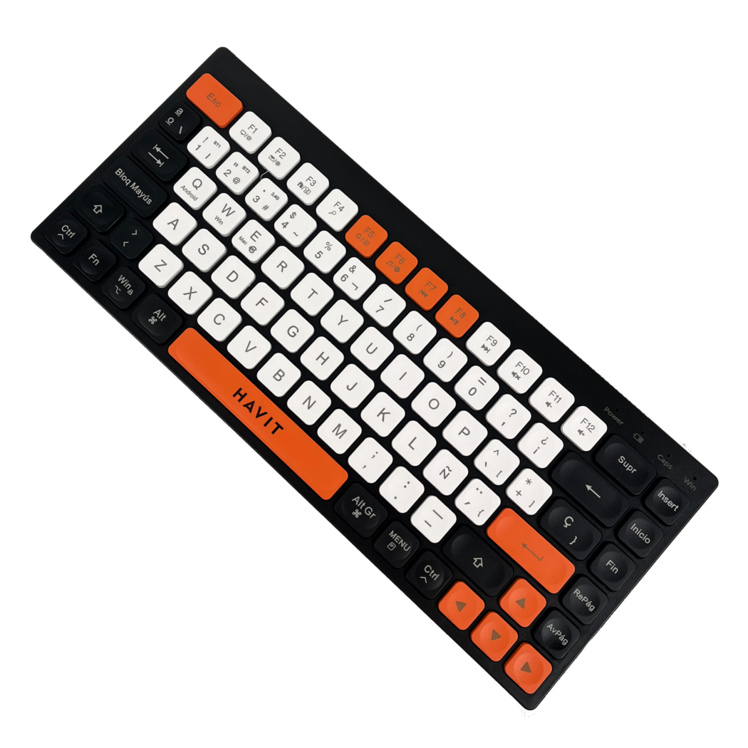 Kit Office Inalámbrico Havit KB831WB-SP 85 Keys Negro/Naranja — foto 6