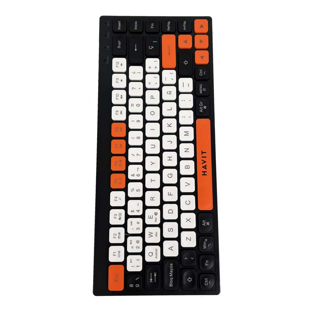 Kit Office Inalámbrico Havit KB831WB-SP 85 Keys Negro/Naranja — foto 7
