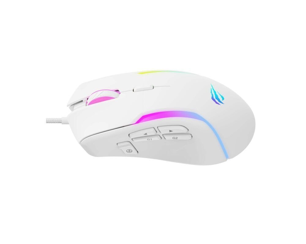 Mouse Gamer USB Havit MS1033 Blanco Programable 8000 DPI RGB — foto 4