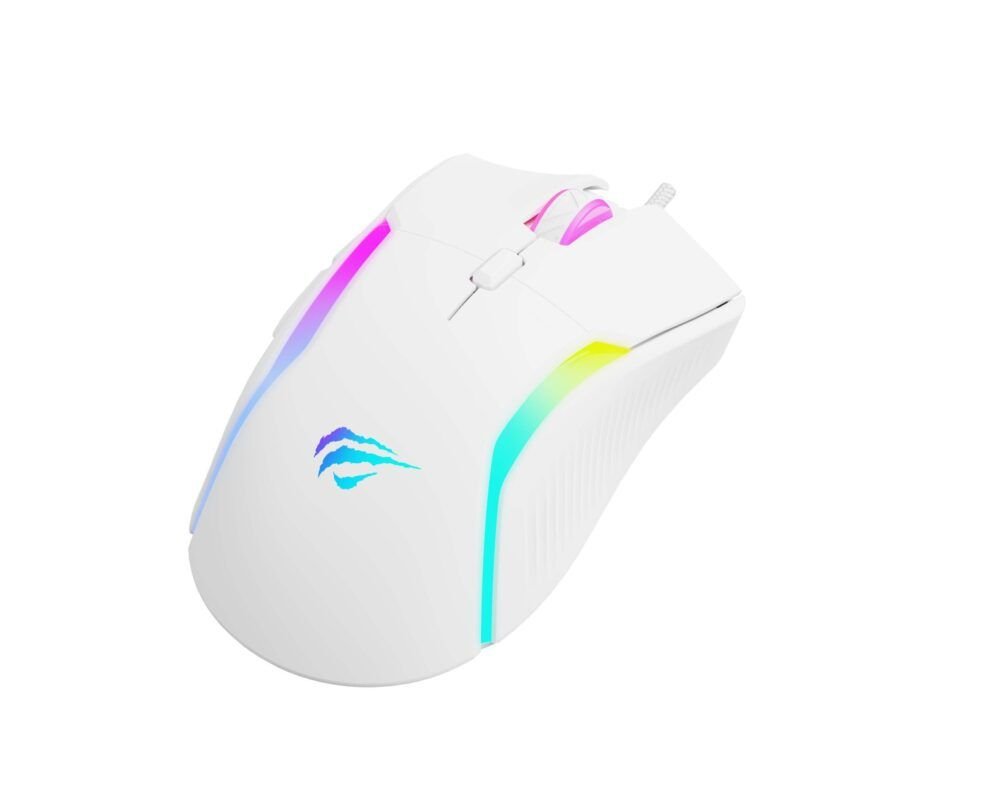 Mouse Gamer USB Havit MS1033 Blanco Programable 8000 DPI RGB — foto 2