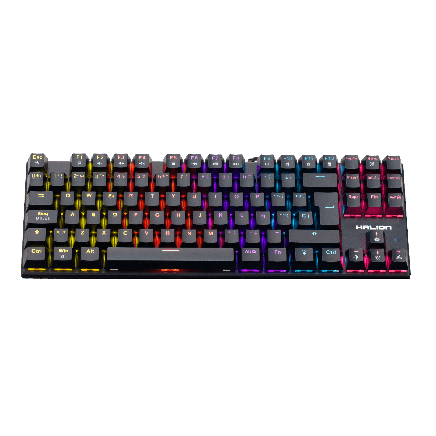 Teclado Mecánico Halion Comanche 88 KM202 88 Teclas Rainbow Red Switch
